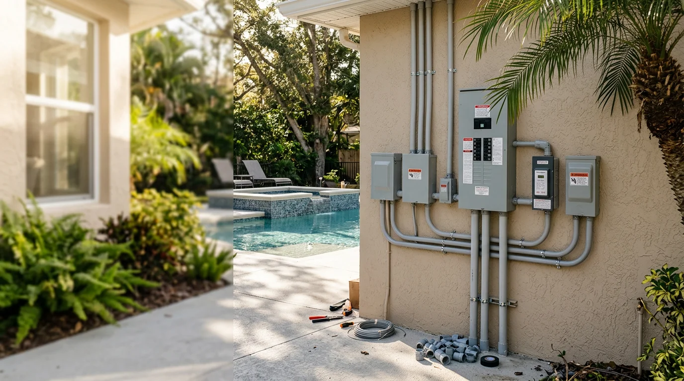 Electrician installing specialized electrical system
