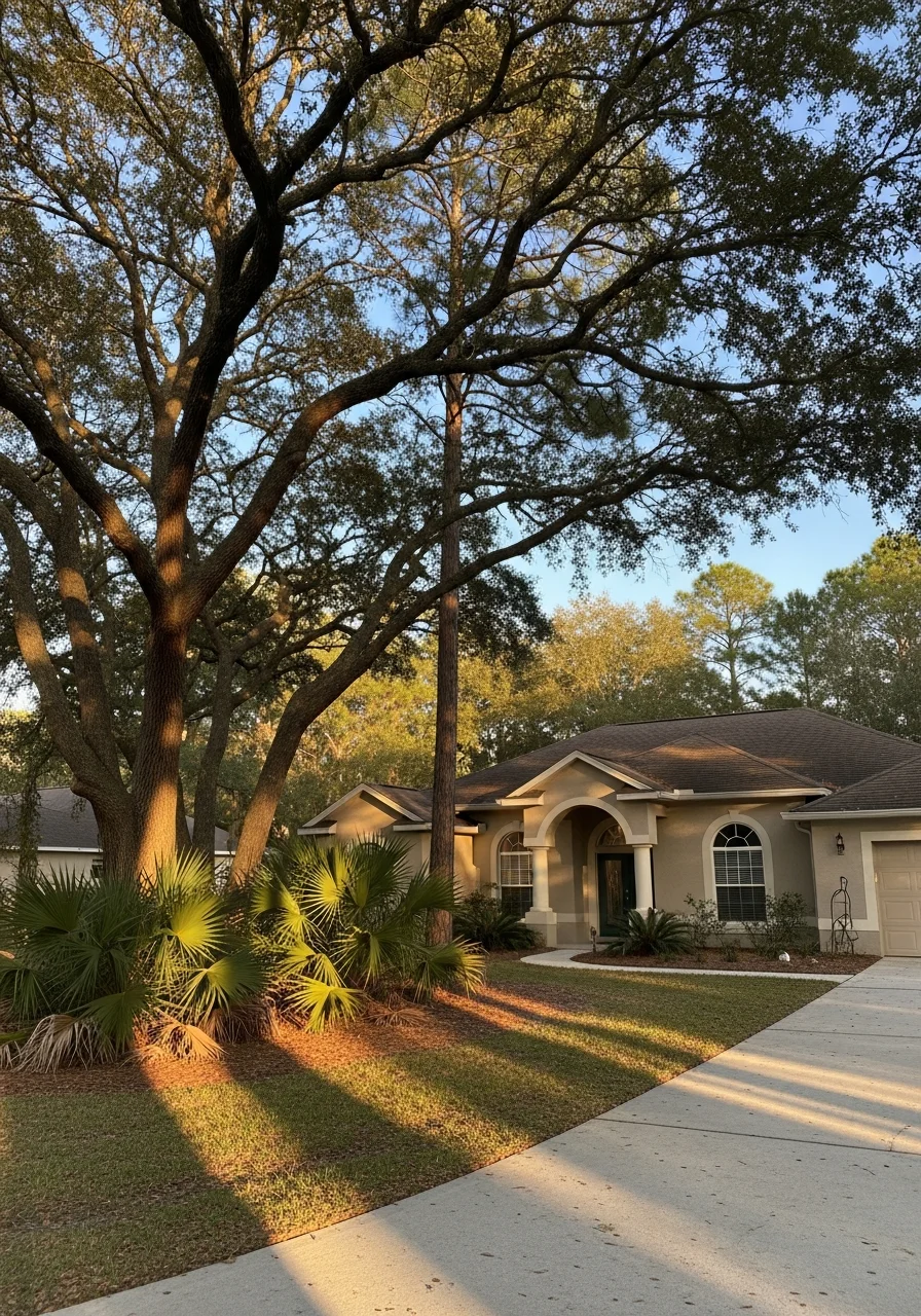 A residential property in Hernando County with natural landscaping and established trees.